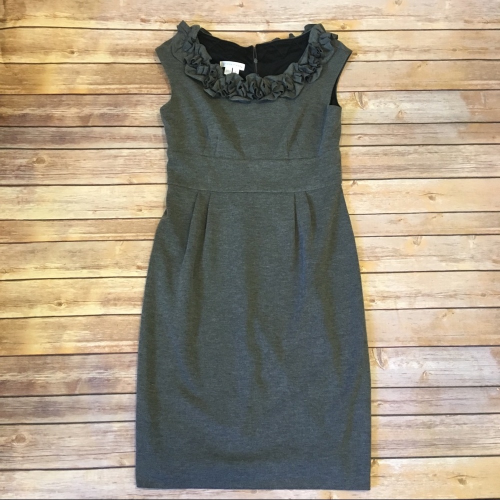 🎈London Times Grey Career Sheath Dress, Size 8